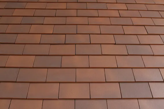 Clay tile roof installation example